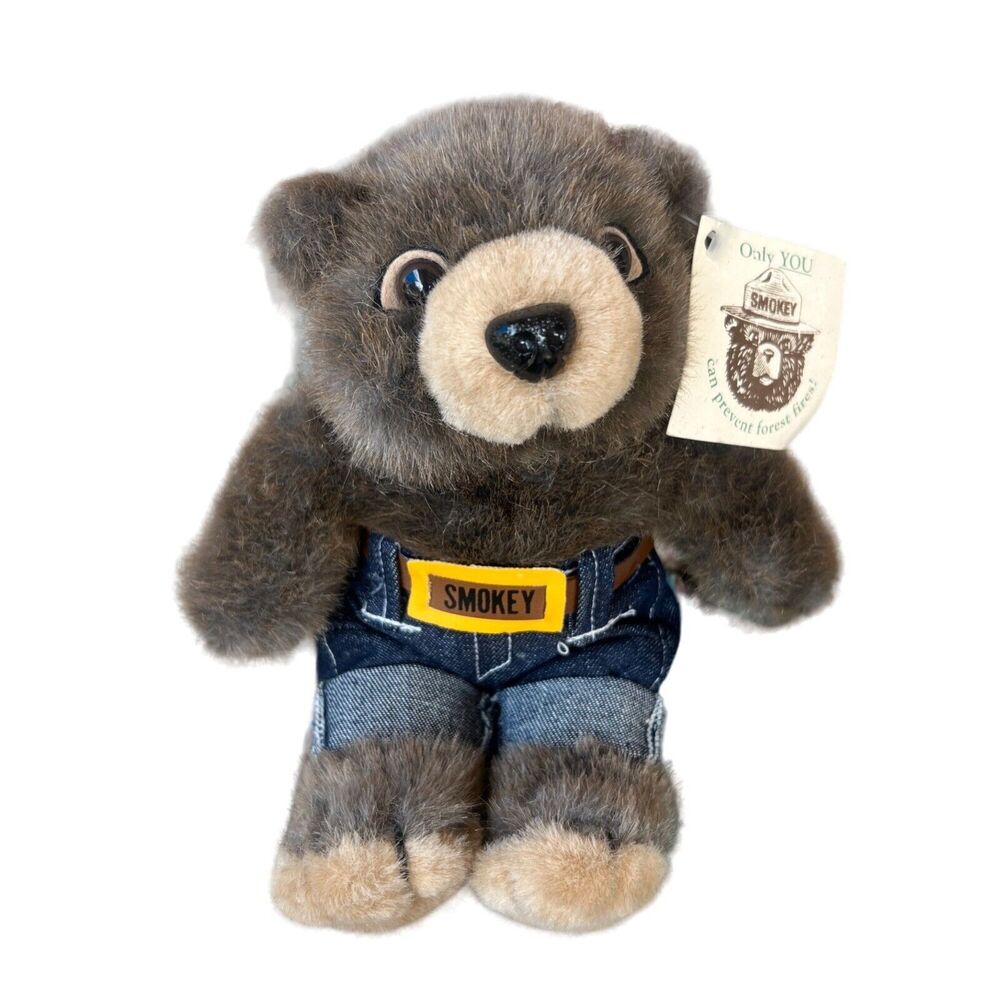 Vintage! Wild Wonders Smokey Coll SMOKEY BEAR Brown Bear Stuffed Plush Toy Tag